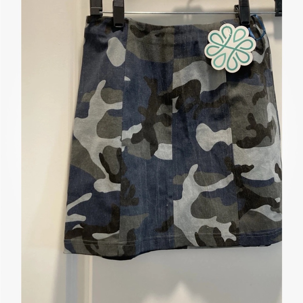 Wild Honey Blue Gray Cargo Mini Skirt